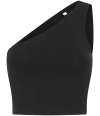 SK116 SF Clothing Ladies One Shoulder Top Black colour image